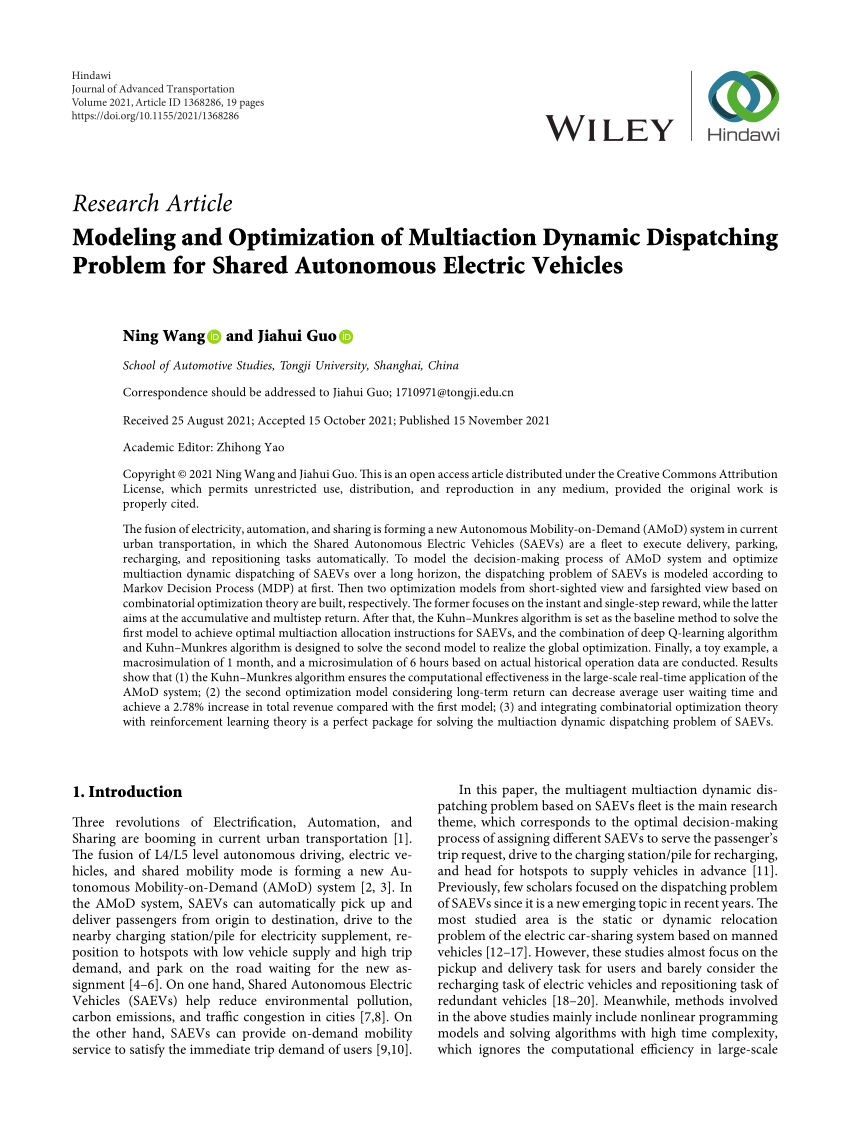(PDF) Modeling and Optimization of Multiaction Dynamic Dispatching