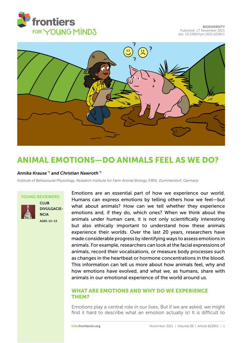 PDF) Animal Emotions—Do Animals Feel as We Do?