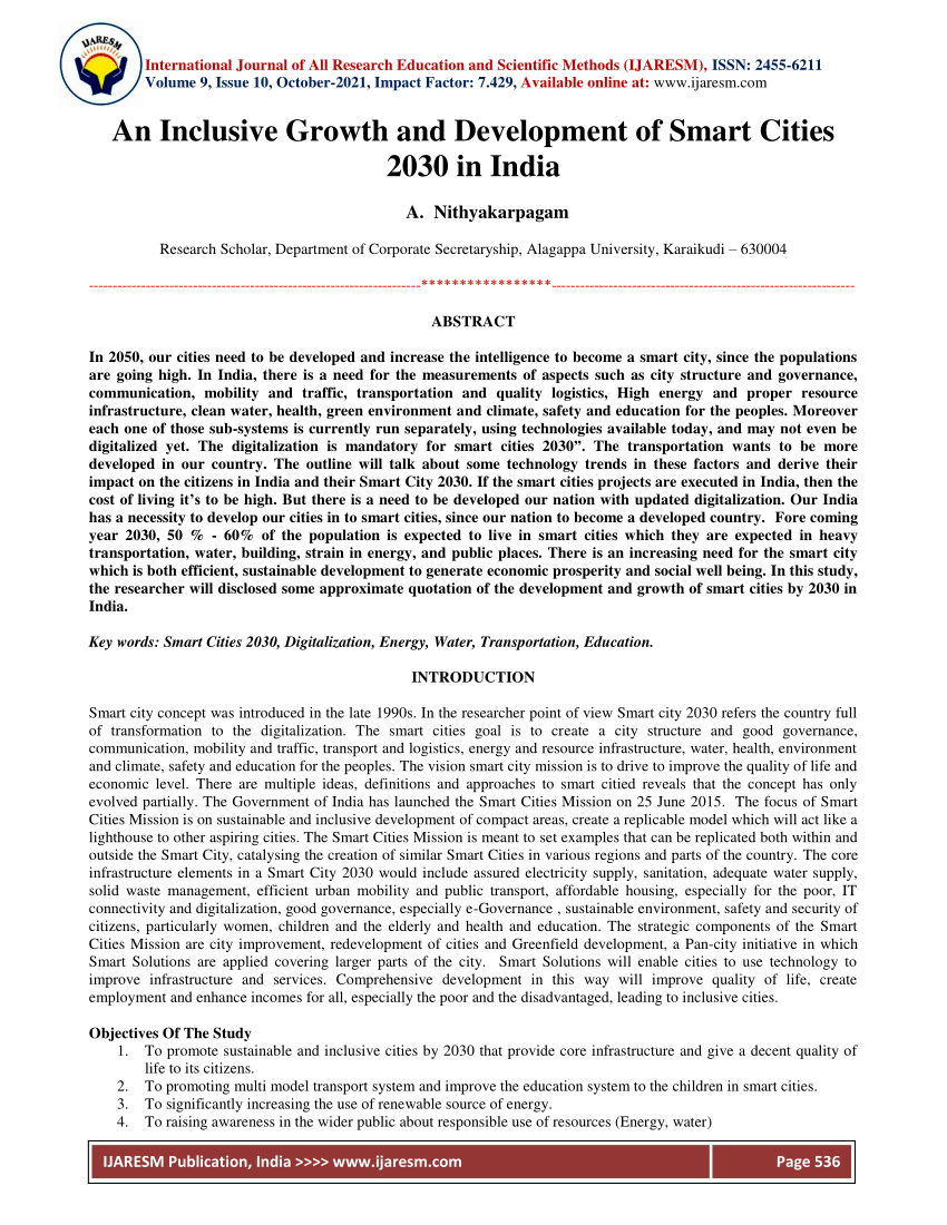 essay on smart india 2030