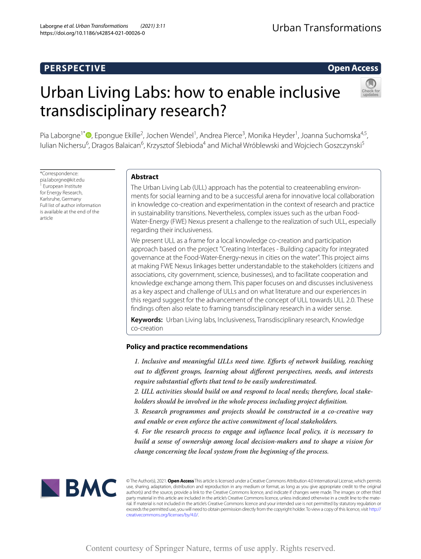 Frontiers  Innovation through the Quintuple Helix in living labs: lessons  learned for a transformation from lab to ecosystem