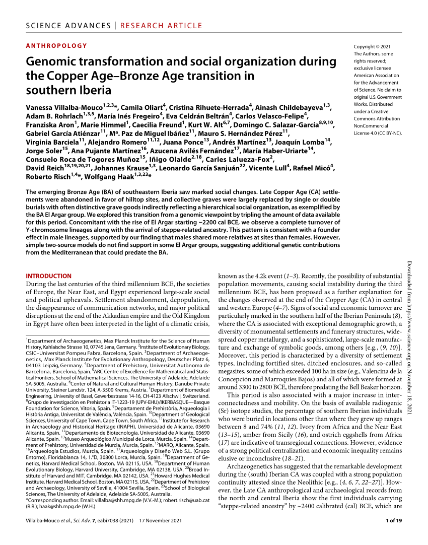 Genomic transformation and social organization during the Copper