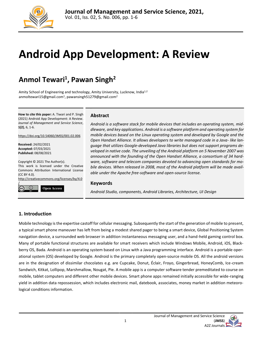 android app development research paper pdf