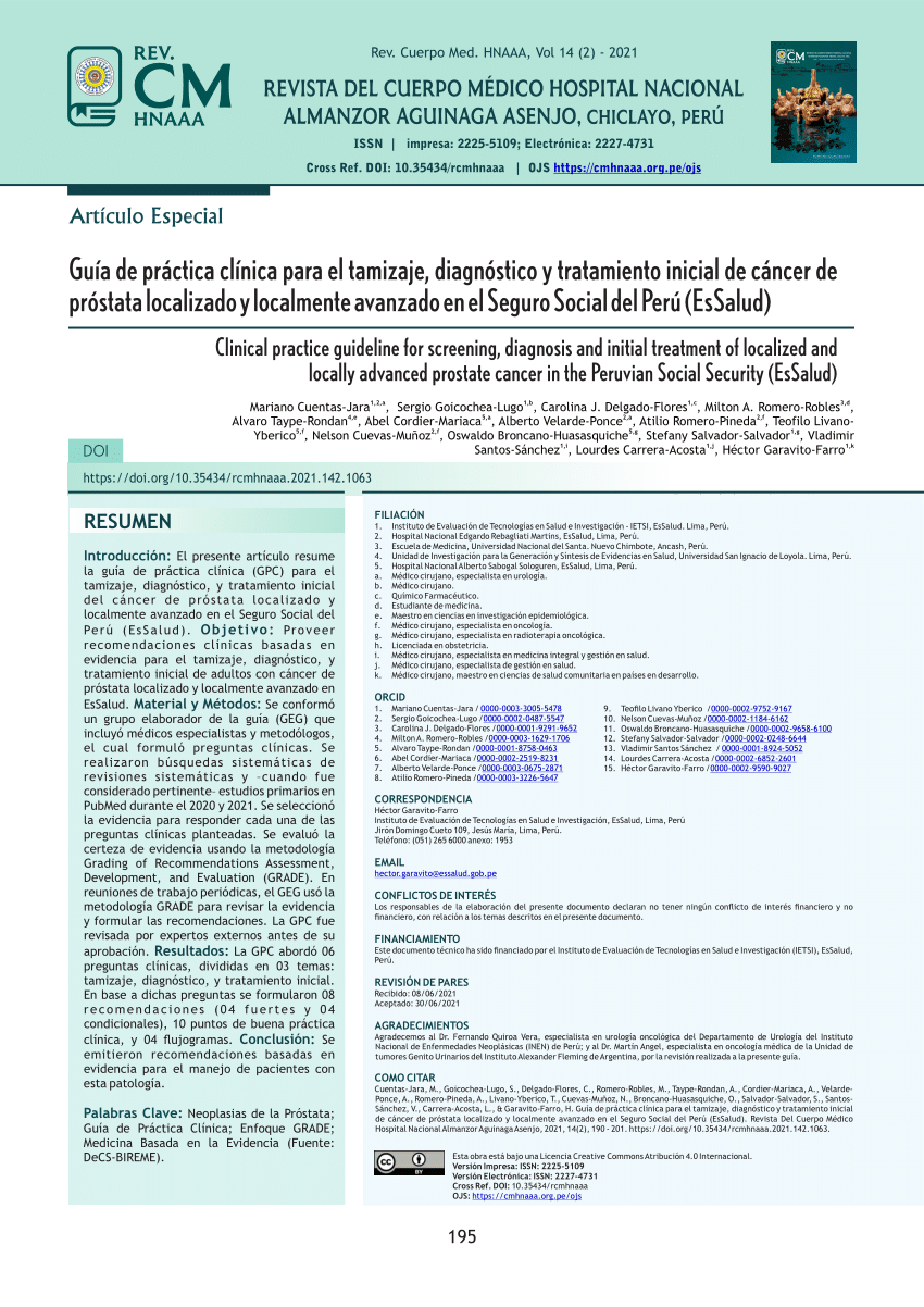 Pdf Guía De Práctica Clínica Para El Tamizaje Diagnóstico Y Tratamiento Inicial De Cáncer De 9931