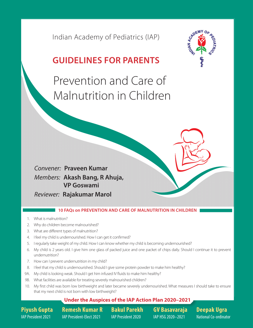 (PDF) Prevention and care of malnutrition in children Guidelines for