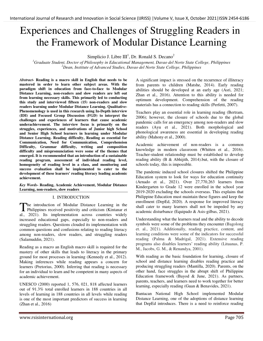 research objectives about modular learning