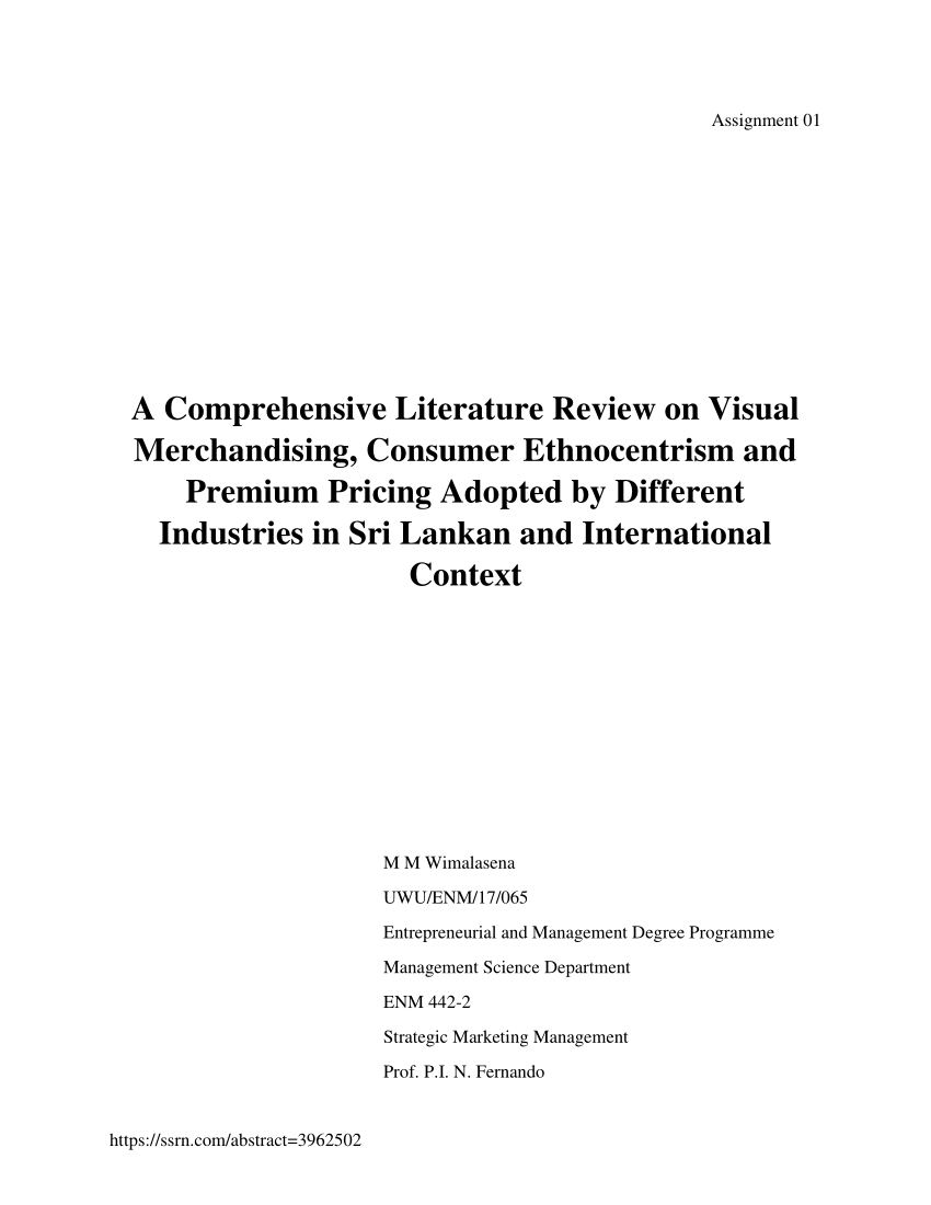 literature review for visual merchandising