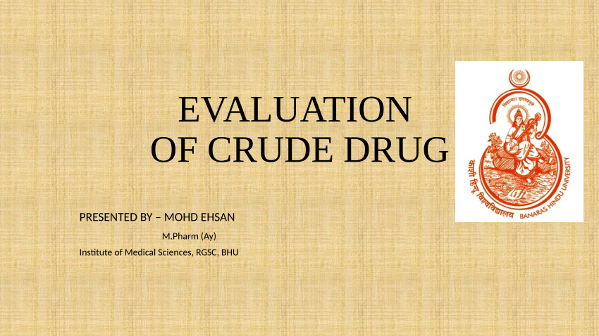 research paper on crude drug