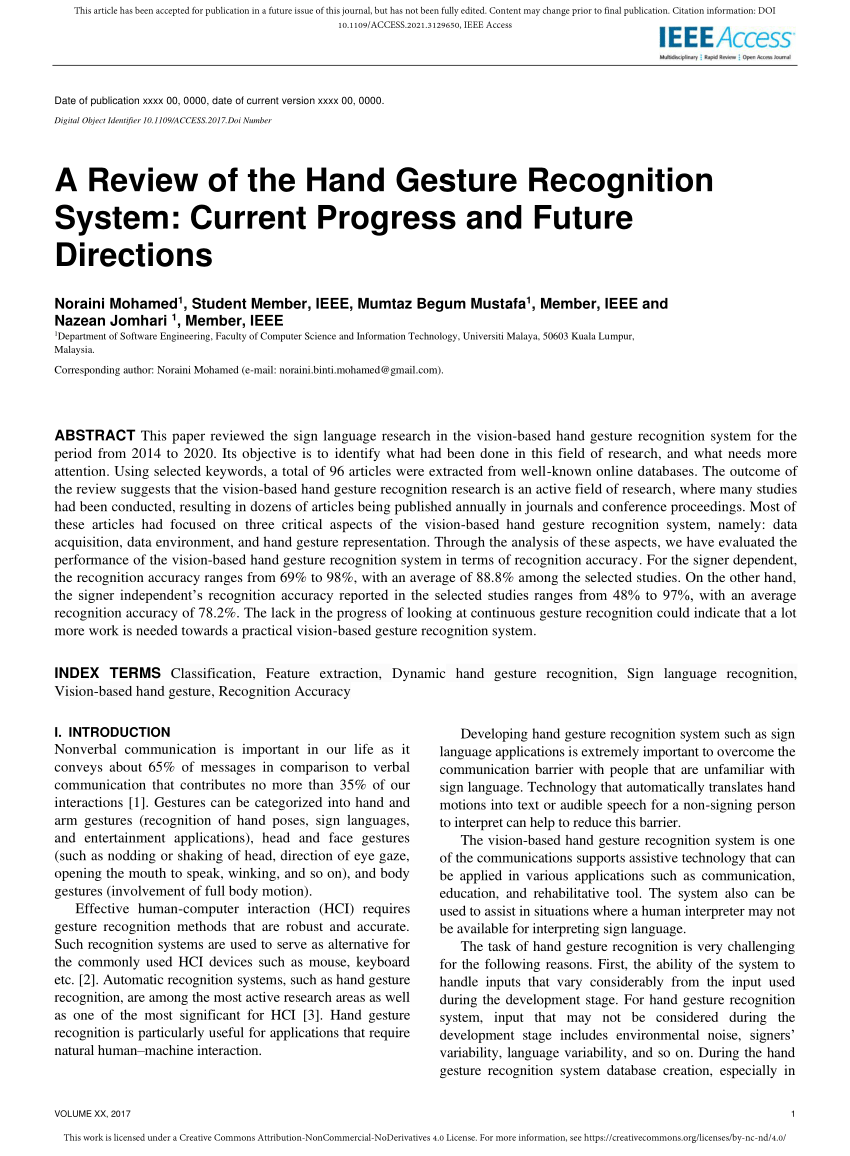 research paper on gesture technology