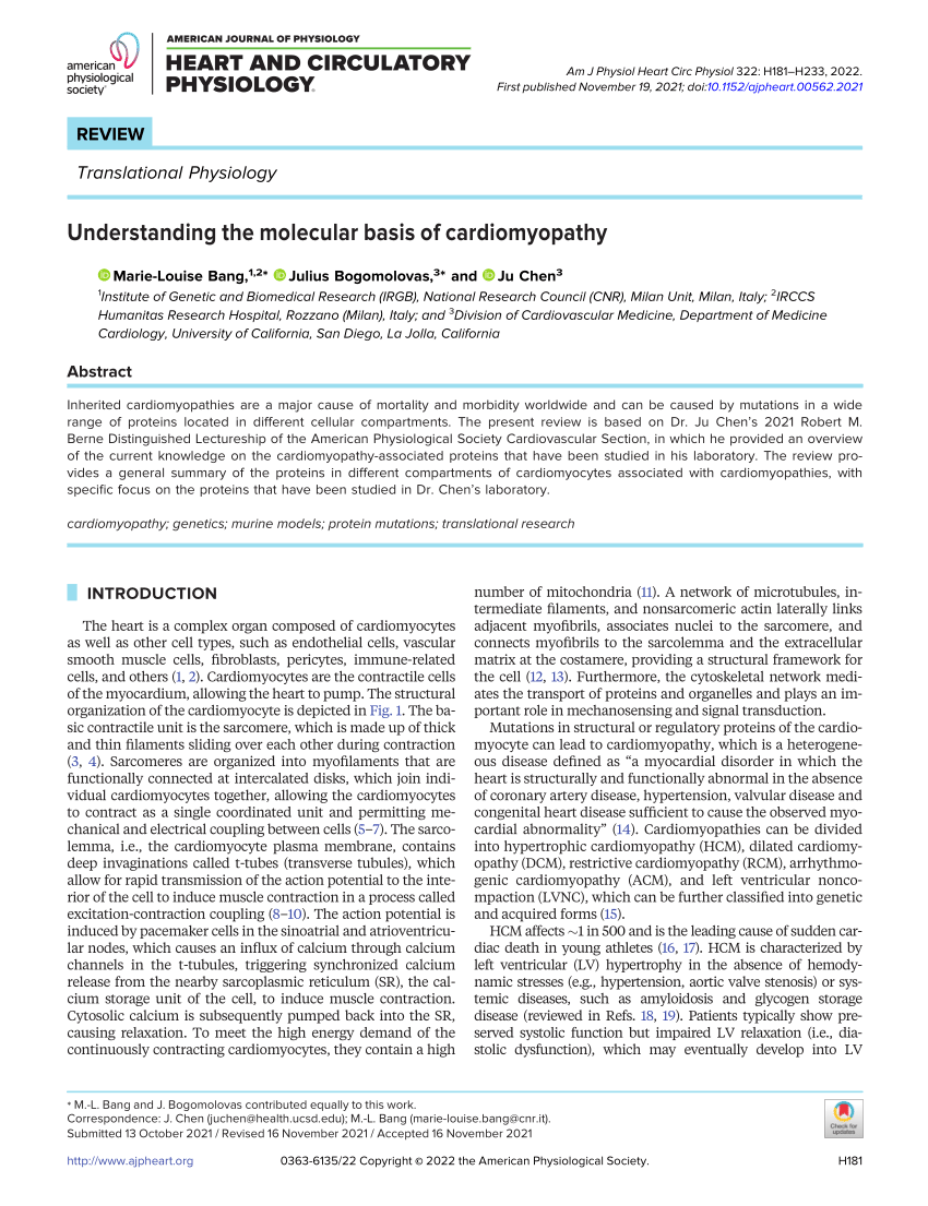 PDF) Understanding the Molecular Basis of Cardiomyopathy