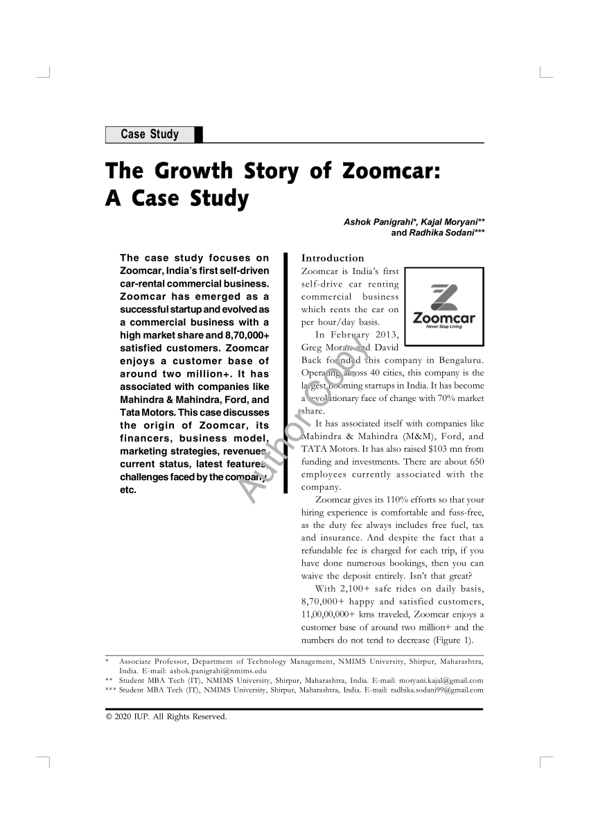 zoom car case study