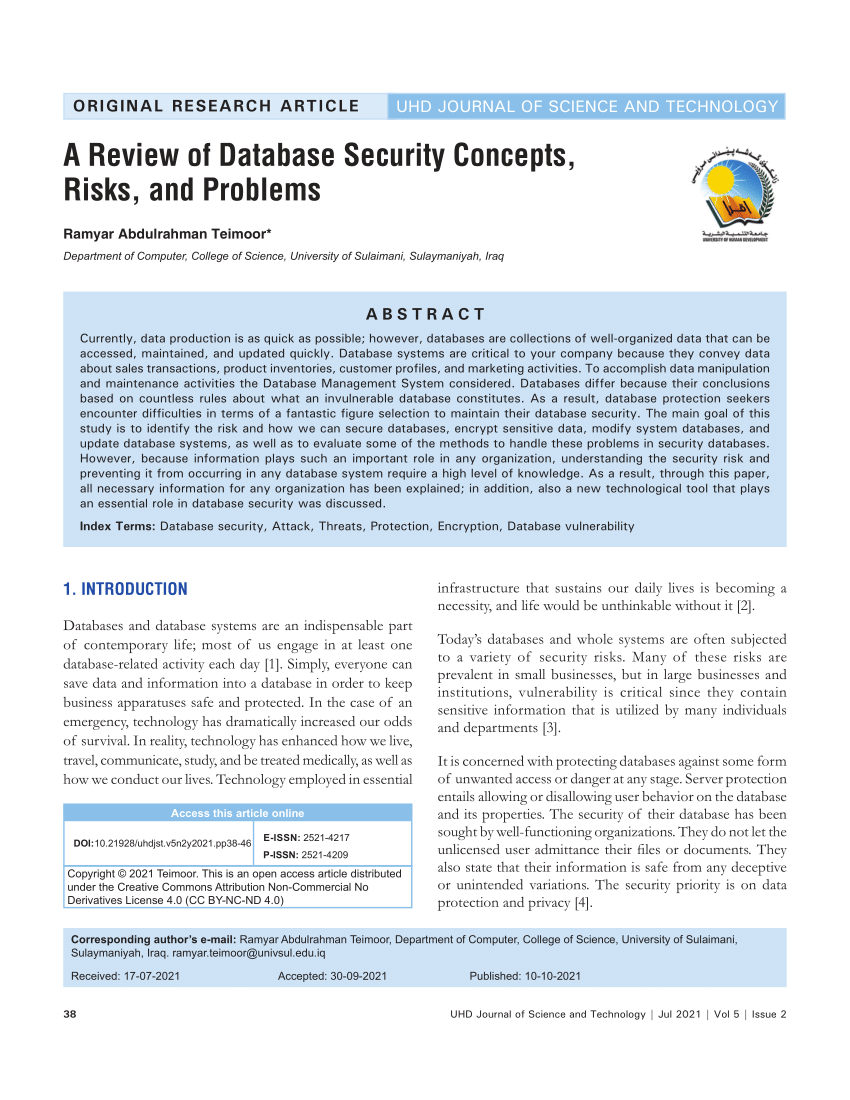 database security concepts research papers