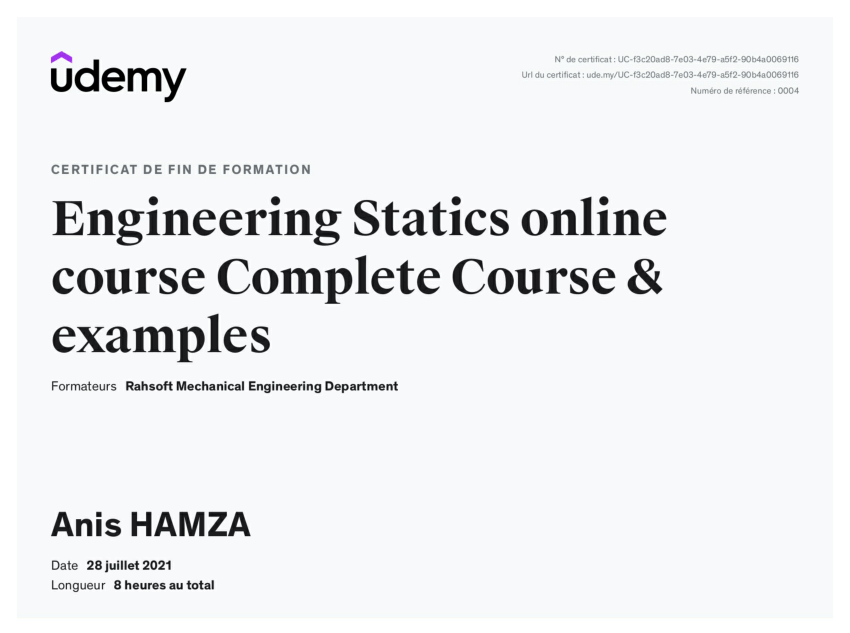 (PDF) ANIS HAMZA Engineering Statics online course Complete Course