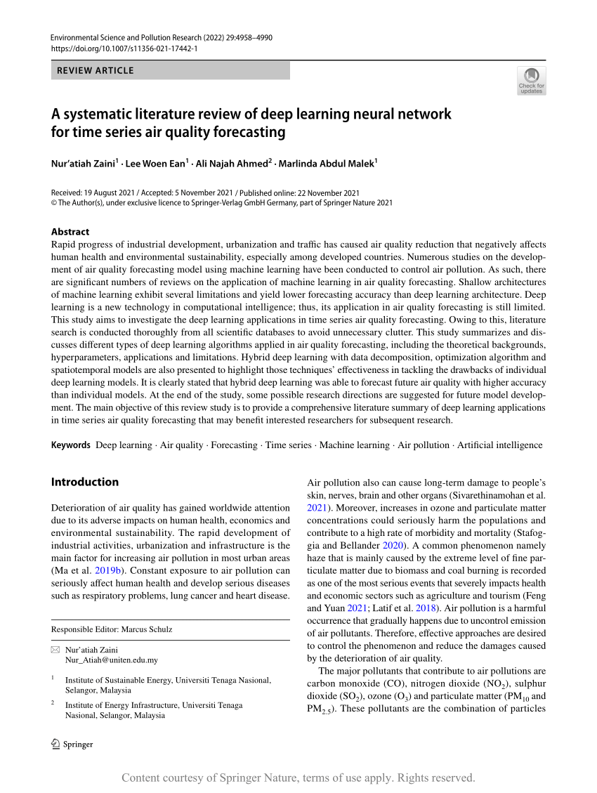 literature review for neural network