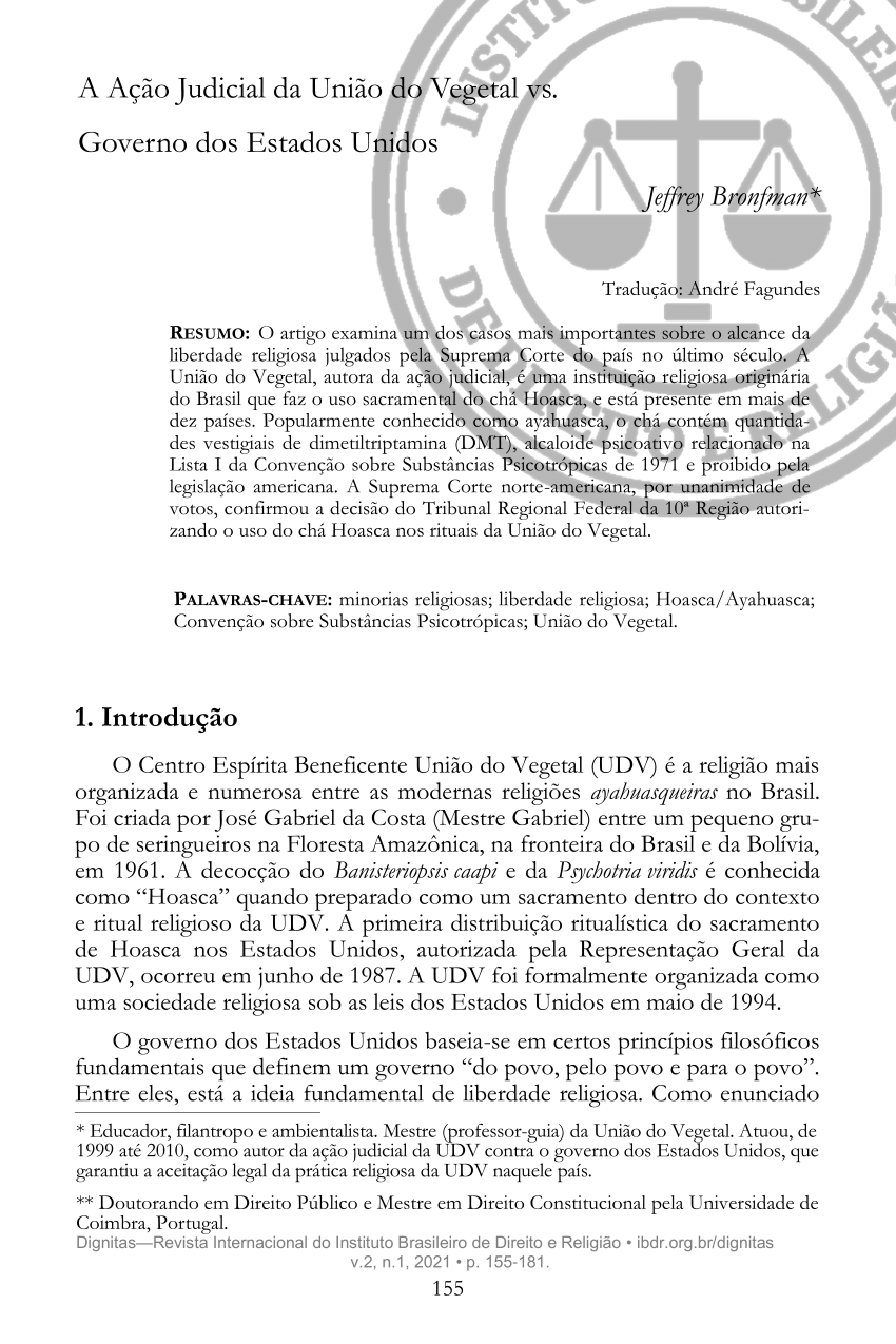 Pdf A Ação Judicial Da União Do Vegetal Vs Governo Dos Estados Unidos 3706