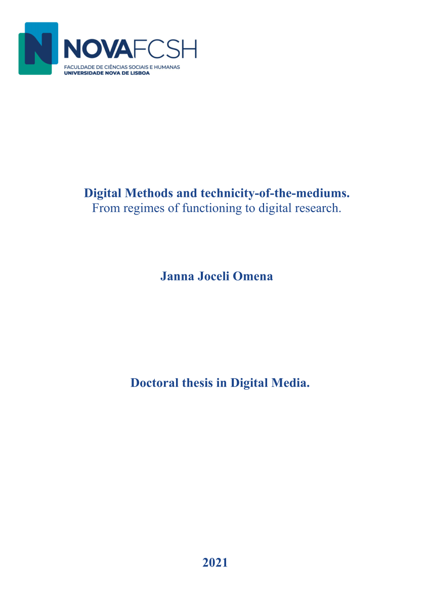 PDF) Digital Methods and Technicity-of-the-Mediums