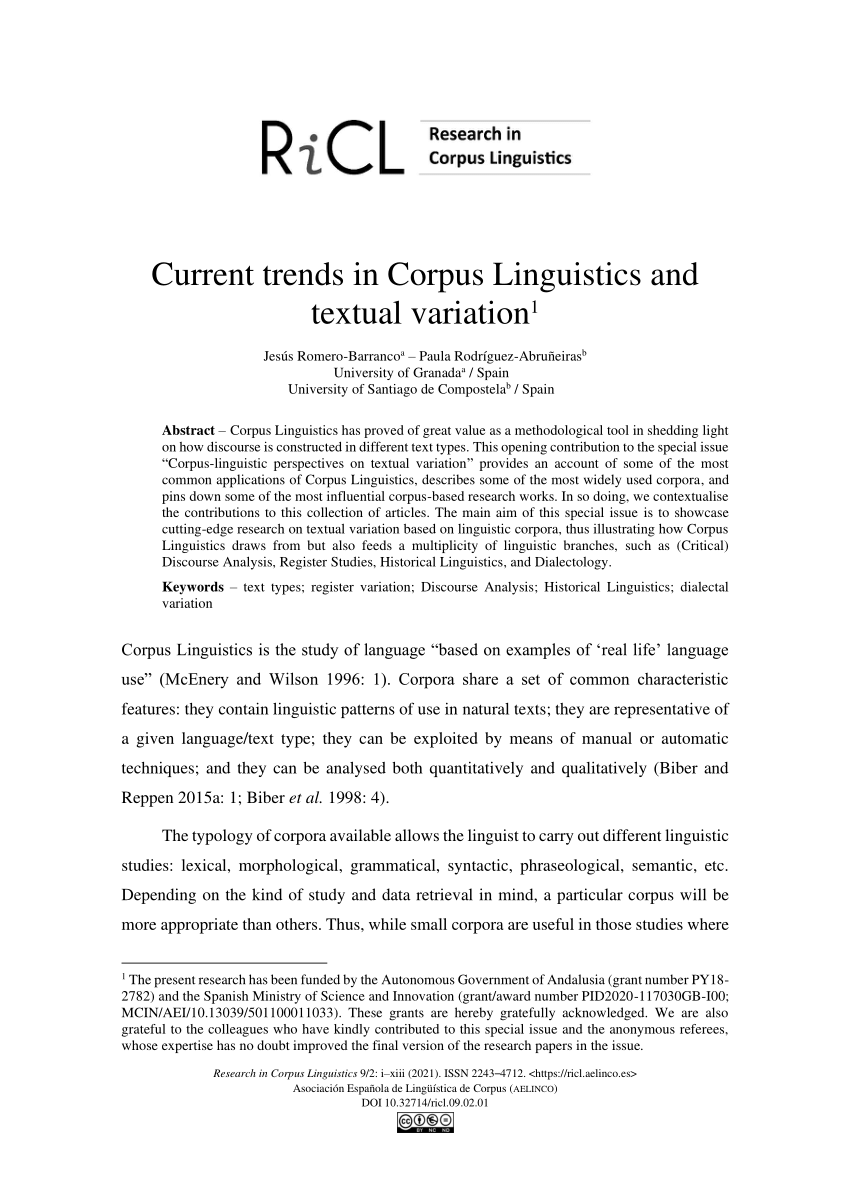 research articles on corpus linguistics