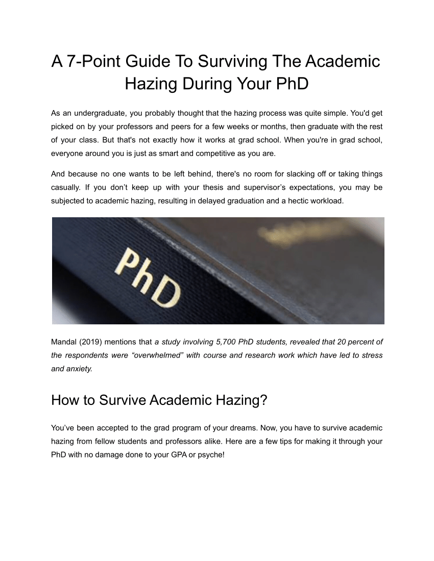 academic hazing phd