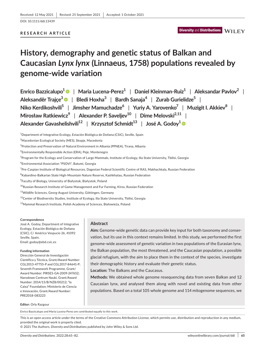 Arctic Putte ovn PDF) History, demography and genetic status of Balkan and Caucasian Lynx  lynx (Linnaeus, 1758) populations revealed by genome-wide variation