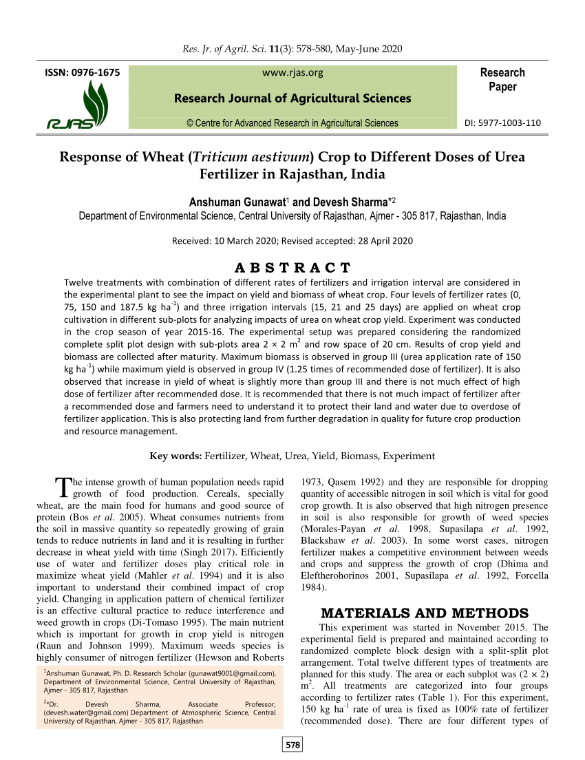 wheat research paper pdf