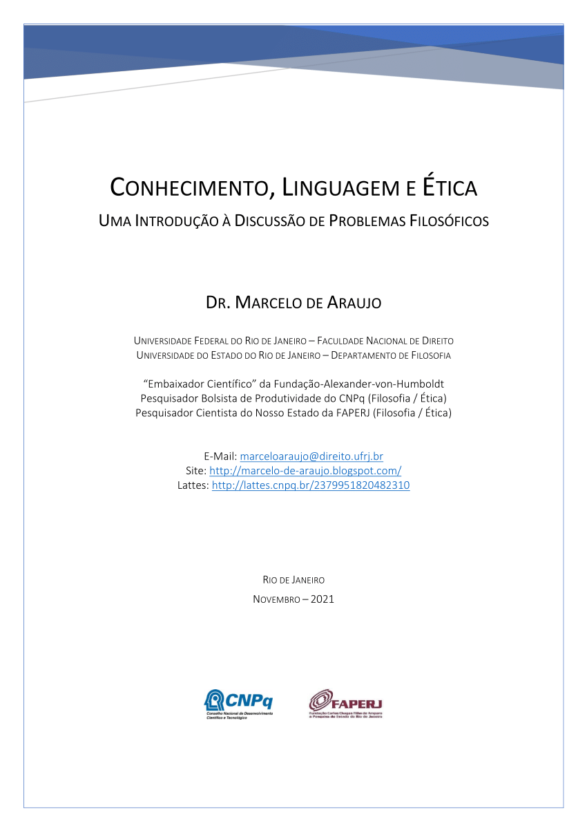 PDF) ARAUJO. Epistemologia e Filosofia da Linguagem (2021.11.25)