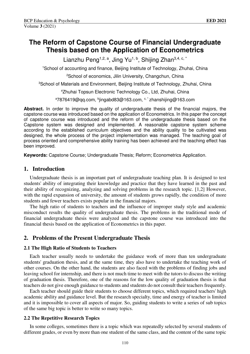 thesis topics related to econometrics