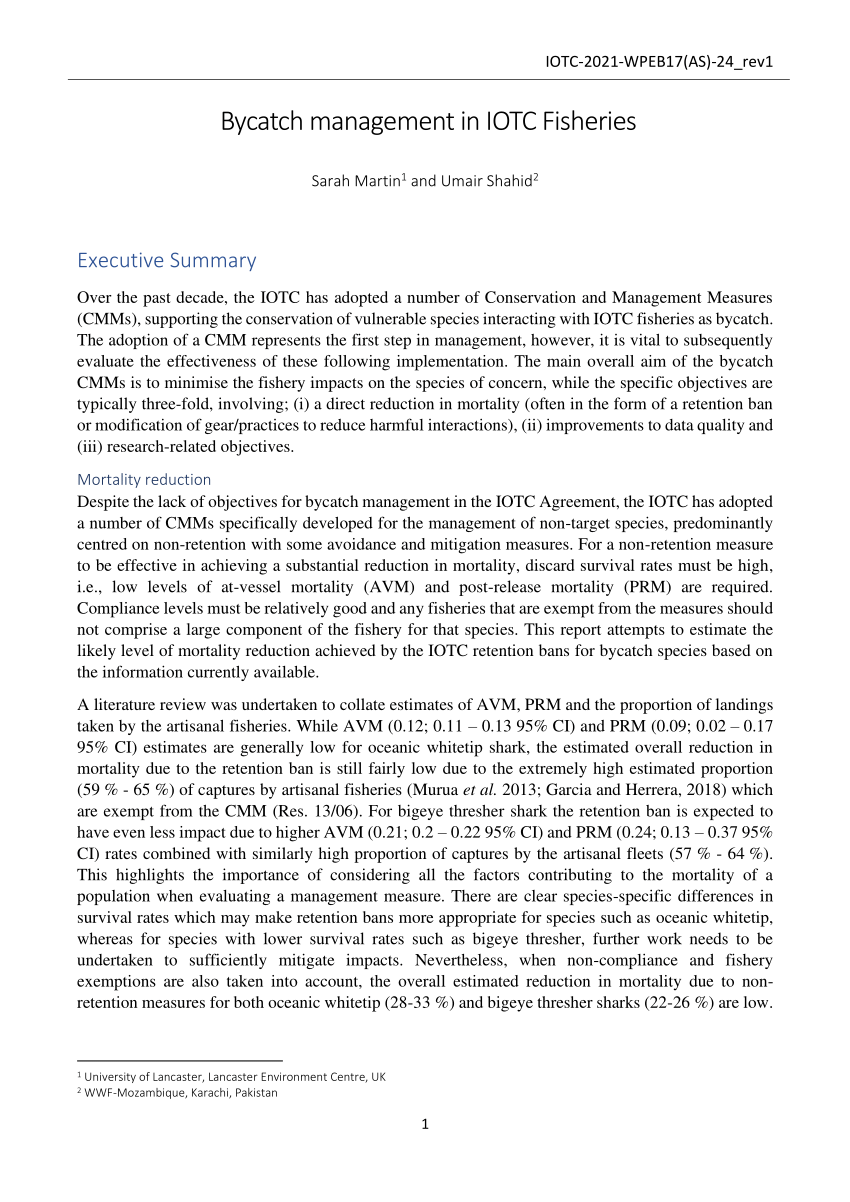 Line weighting & bait sink rate  Bycatch Management Information