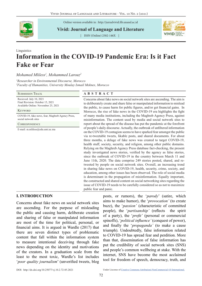 PDF Information In The COVID 19 Pandemic   Largepreview 