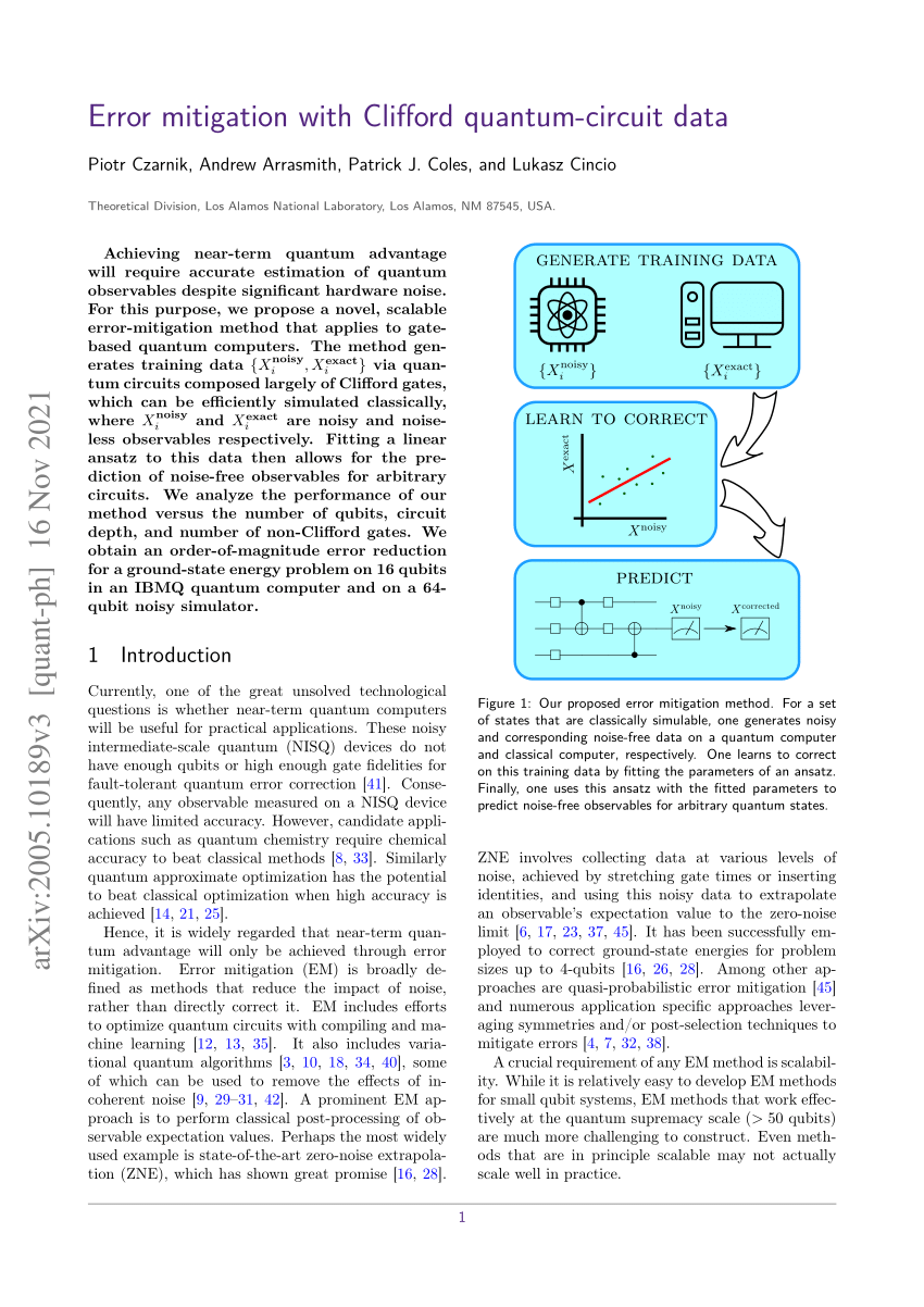 Pdf Error Mitigation With Clifford Quantum Circuit Data 5930