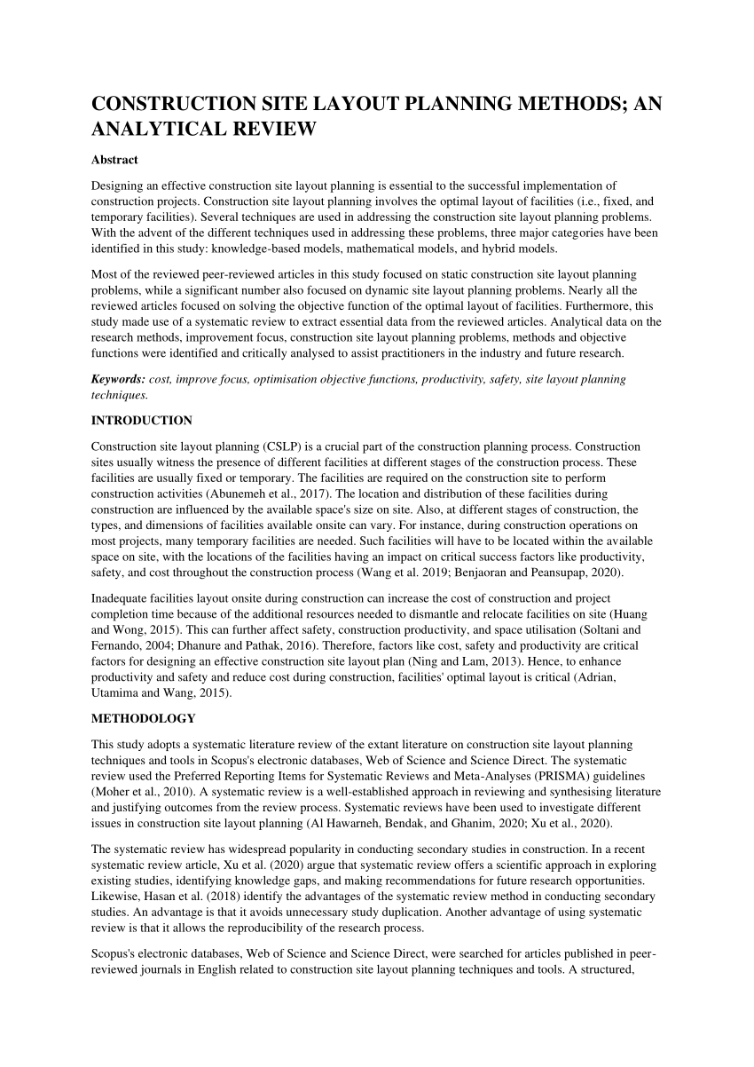 pdf-construction-site-layout-planning-methods-an-analytical-review