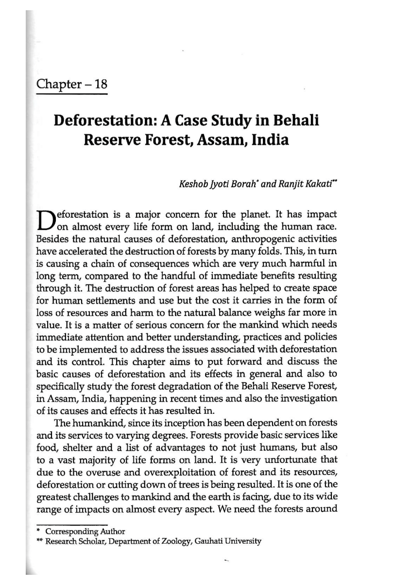 case study on deforestation in india pdf
