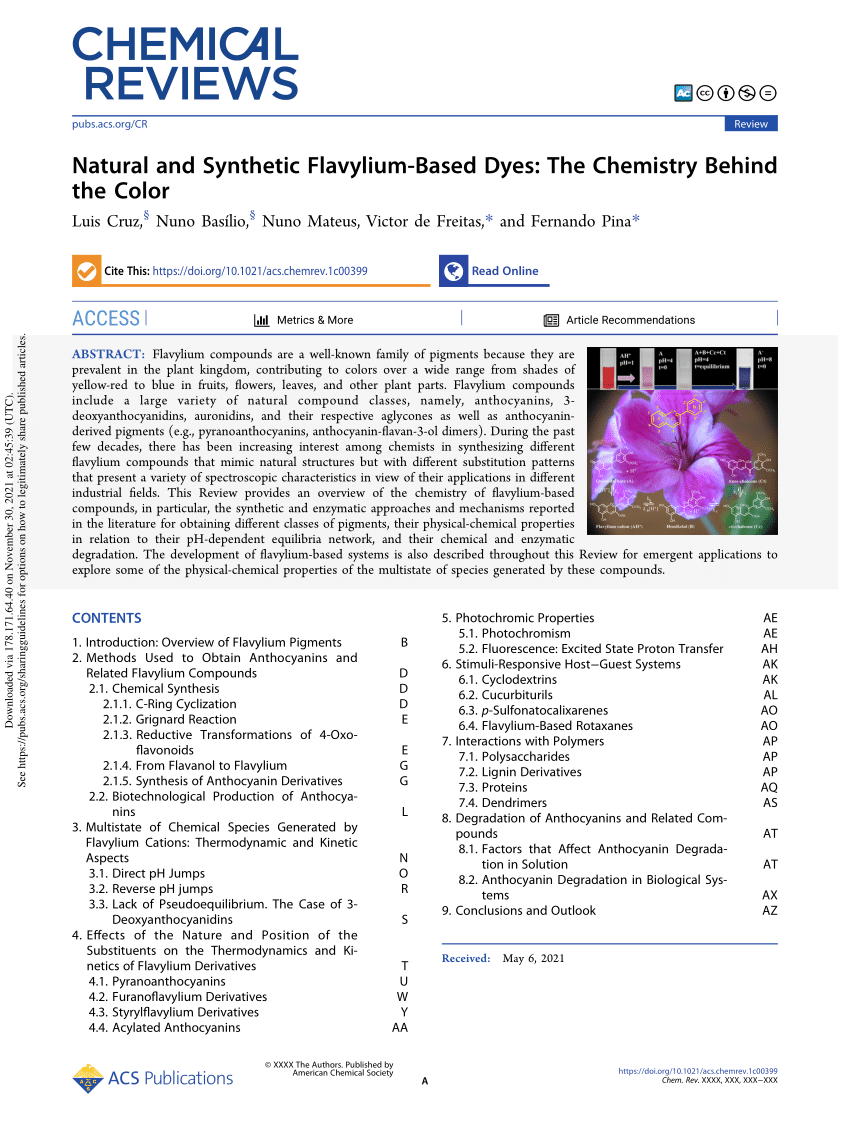PDF) Natural and Synthetic Flavylium-Based Dyes: The Chemistry 