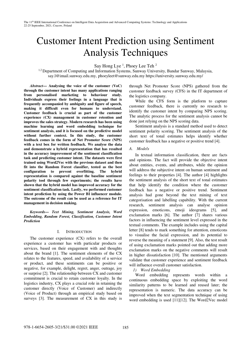 pdf-customer-intent-prediction-using-sentiment-analysis-techniques