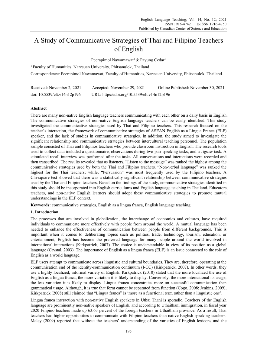 thesis about communication skills in the philippines