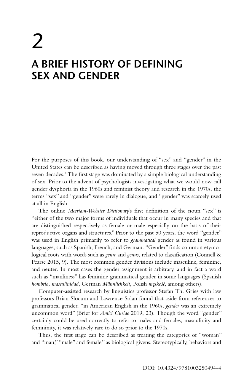 PDF) A brief history of defining sex and gender