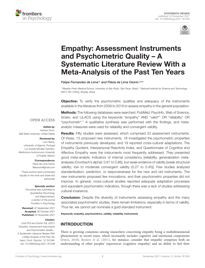 literature review on empathy pdf