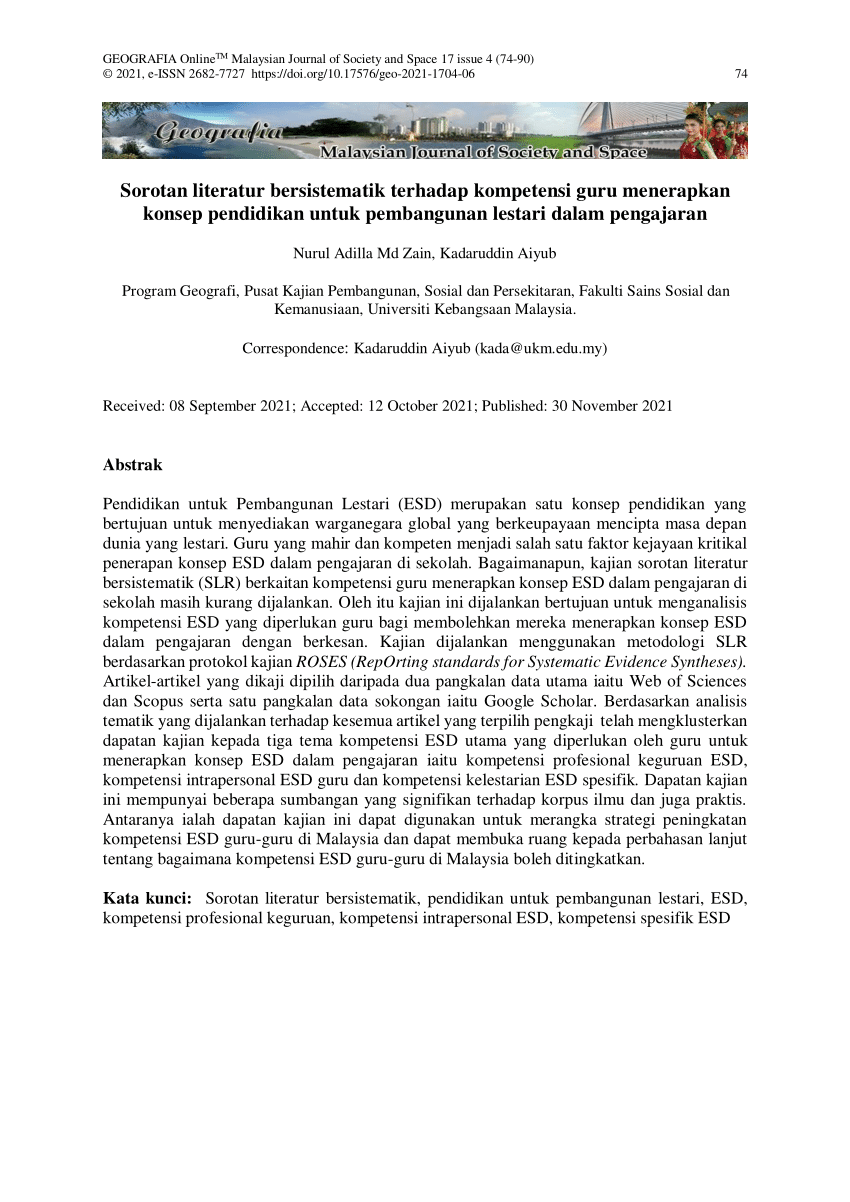 (PDF) Sorotan literatur bersistematik terhadap kompetensi guru