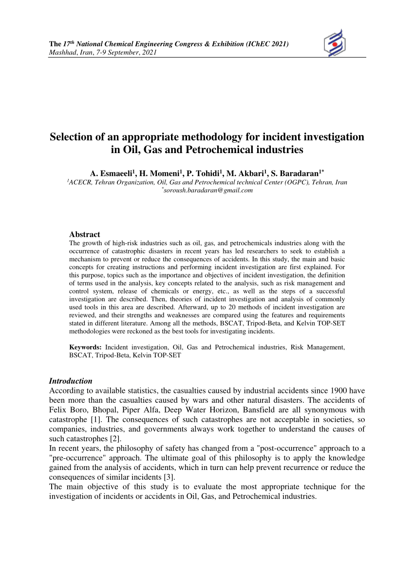 Kelvin TOP-SET Incident Investigation Methodology