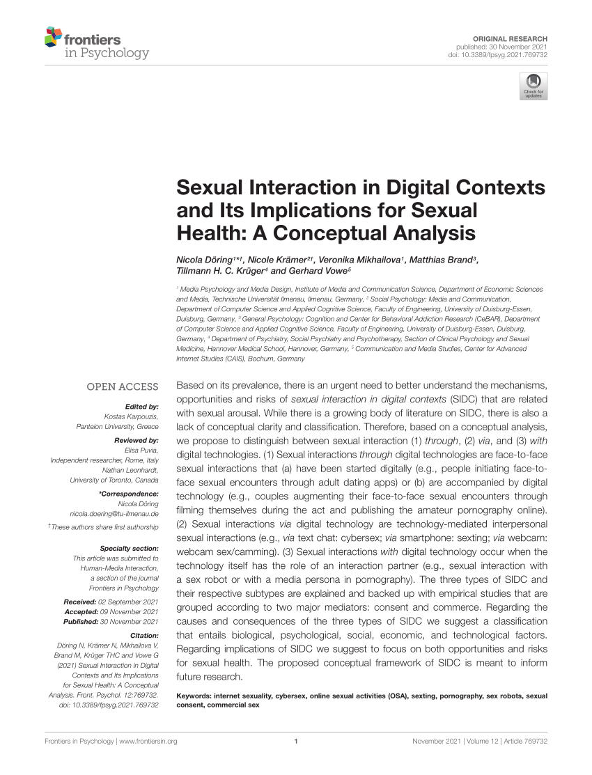 PDF) Sexual Interaction in Digital Contexts and Its Implications for Sexual Health A Conceptual Analysis pic picture