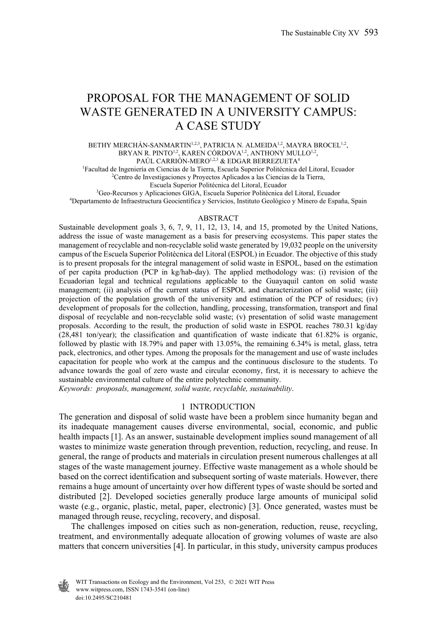 waste management research proposal pdf