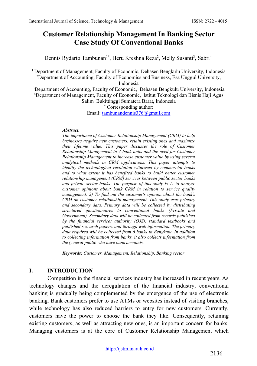 case study relationship banking