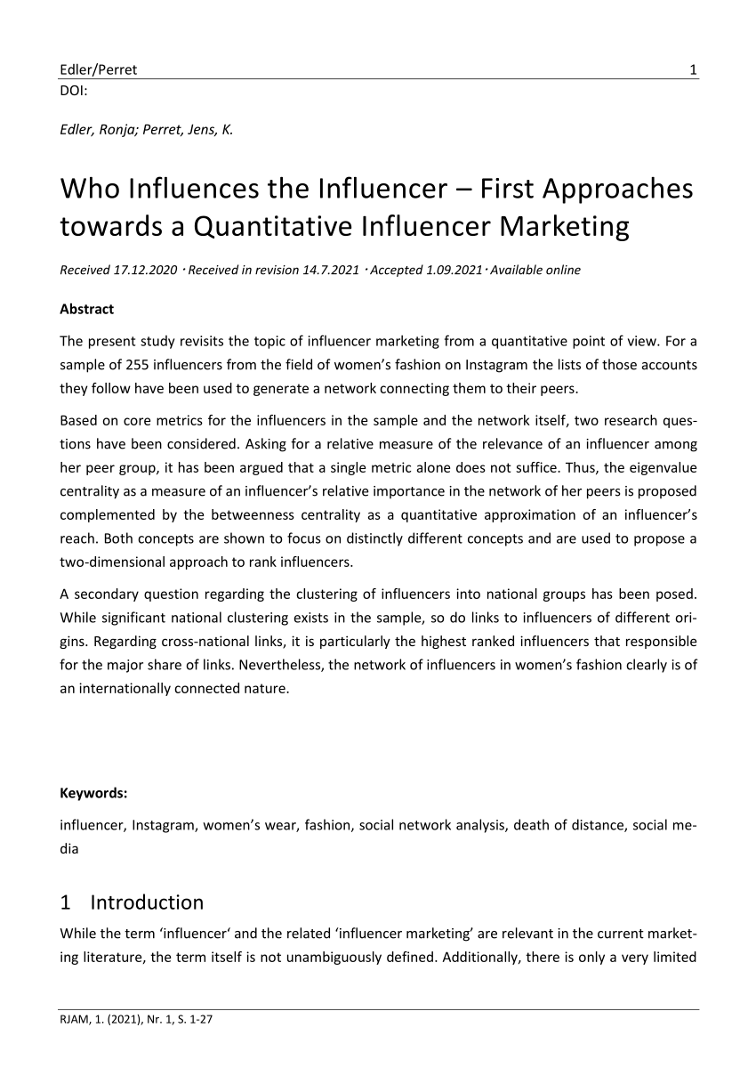 influencer marketing dissertation