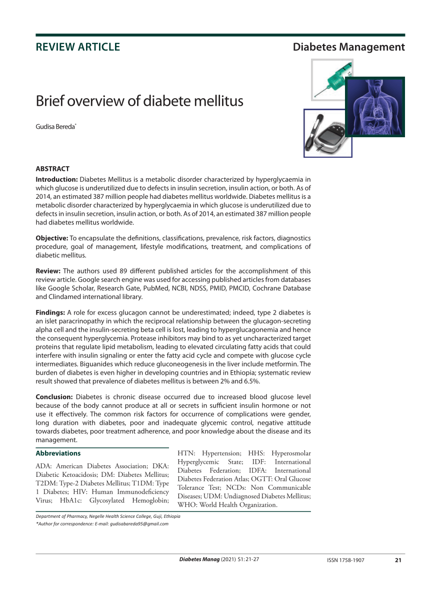 review paper on diabetes mellitus