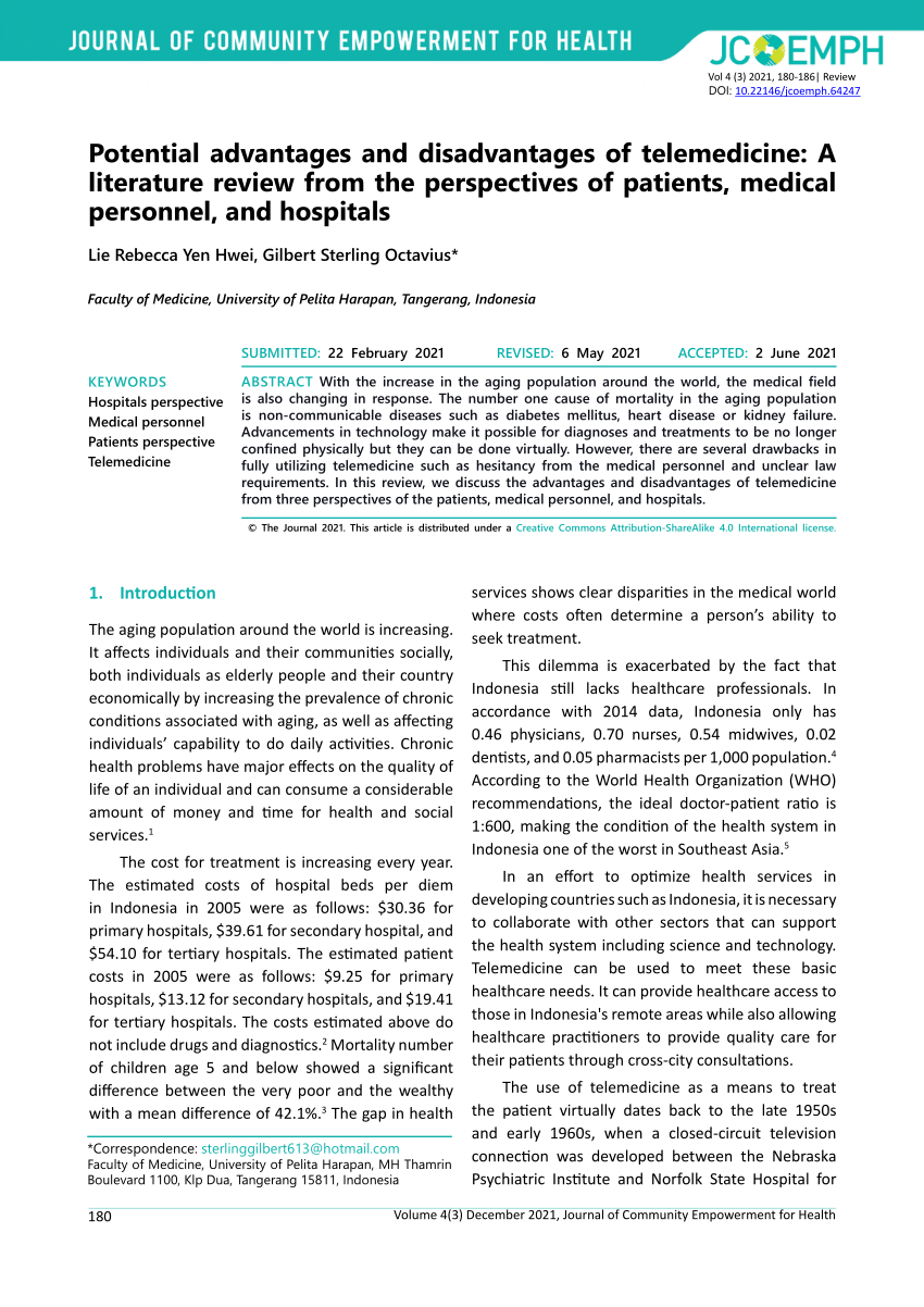 literature review of telemedicine