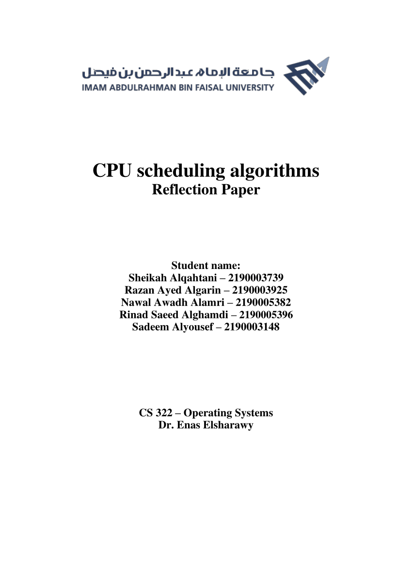 scheduling algorithms research paper