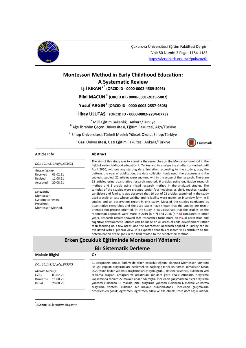 research paper on montessori method