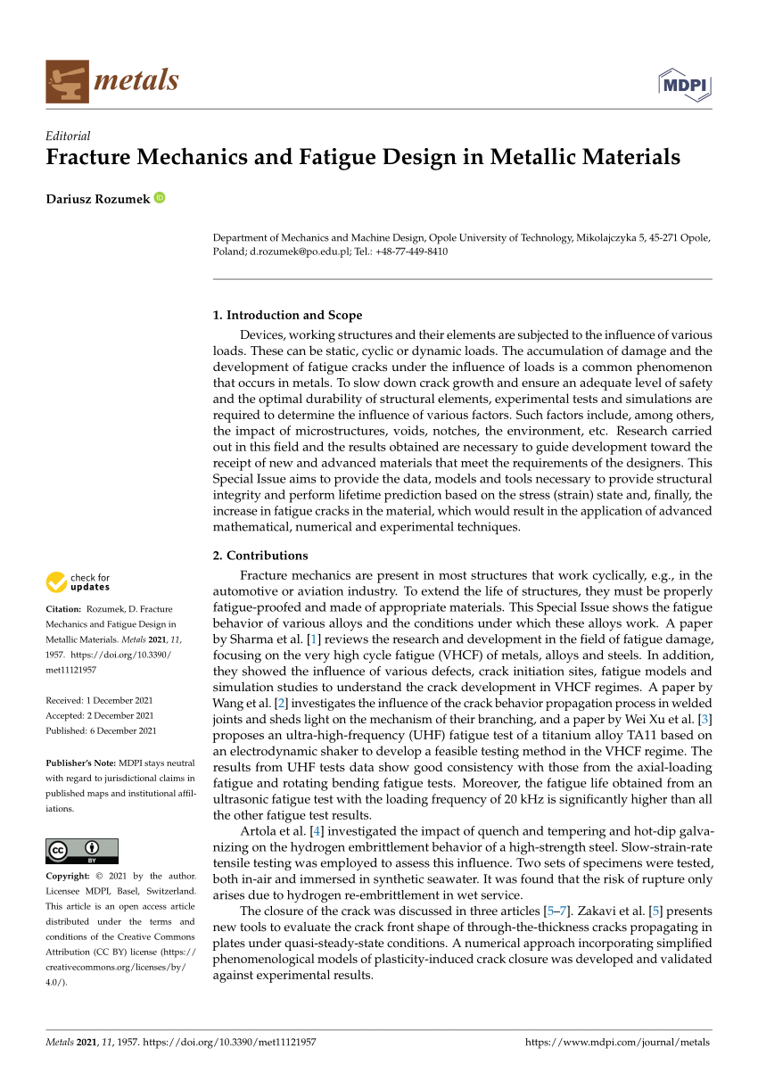 2022年春の Fatigue of Metallic Materials (Materials 洋書