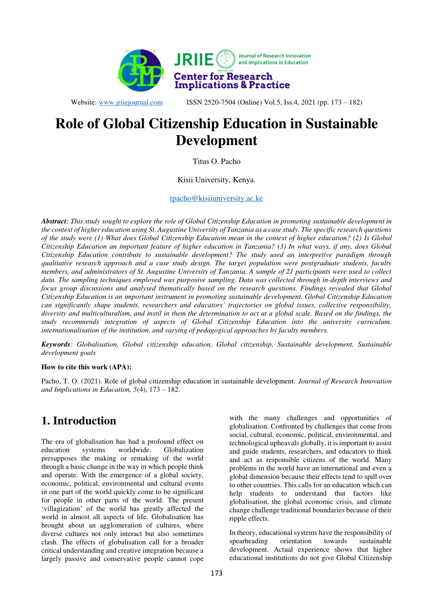 global citizenship essay pdf