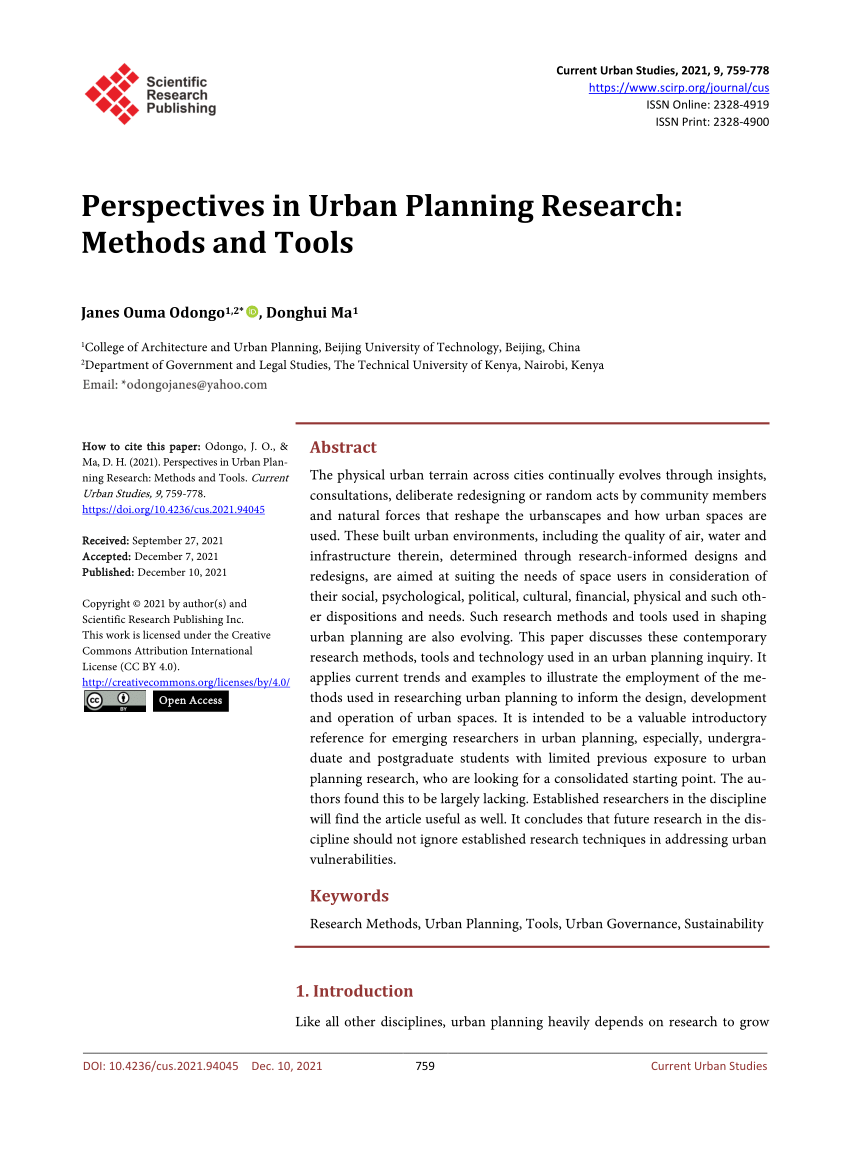 phd research topics in urban planning