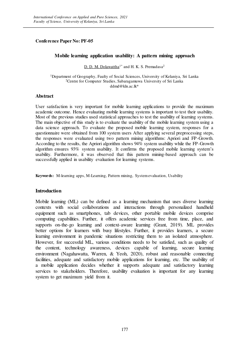 Pdf Mobile Learning Application Usability A Pattern Mining Approach