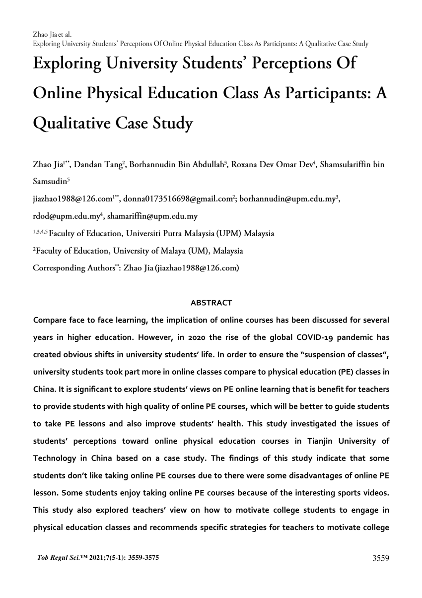 case study research in physical education